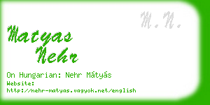 matyas nehr business card